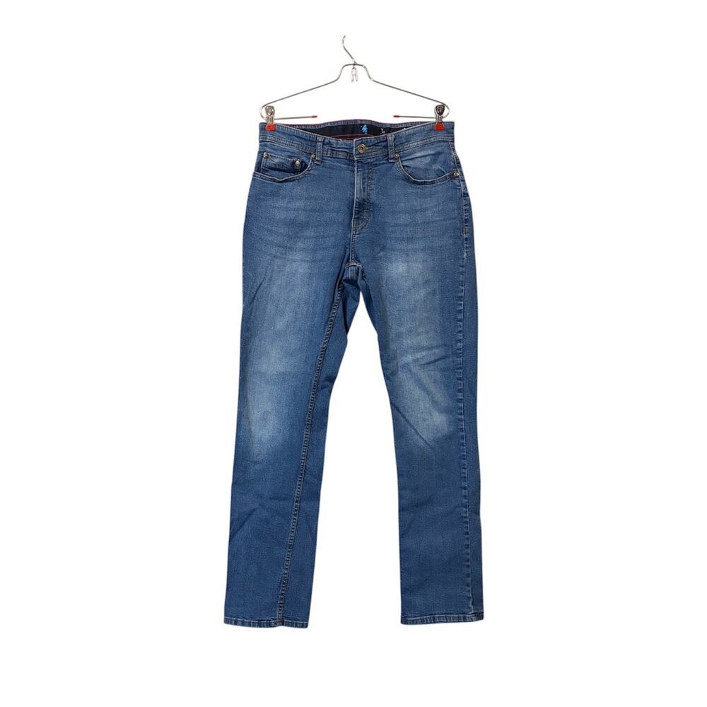 Nat Nast Jeans Mens 32x31.5 Medium Wash Denim Straight Stretch Waistband Premium
